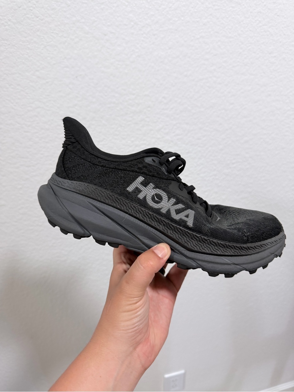 Hoka women’s Black and Dark Gray Trail Running Shoe